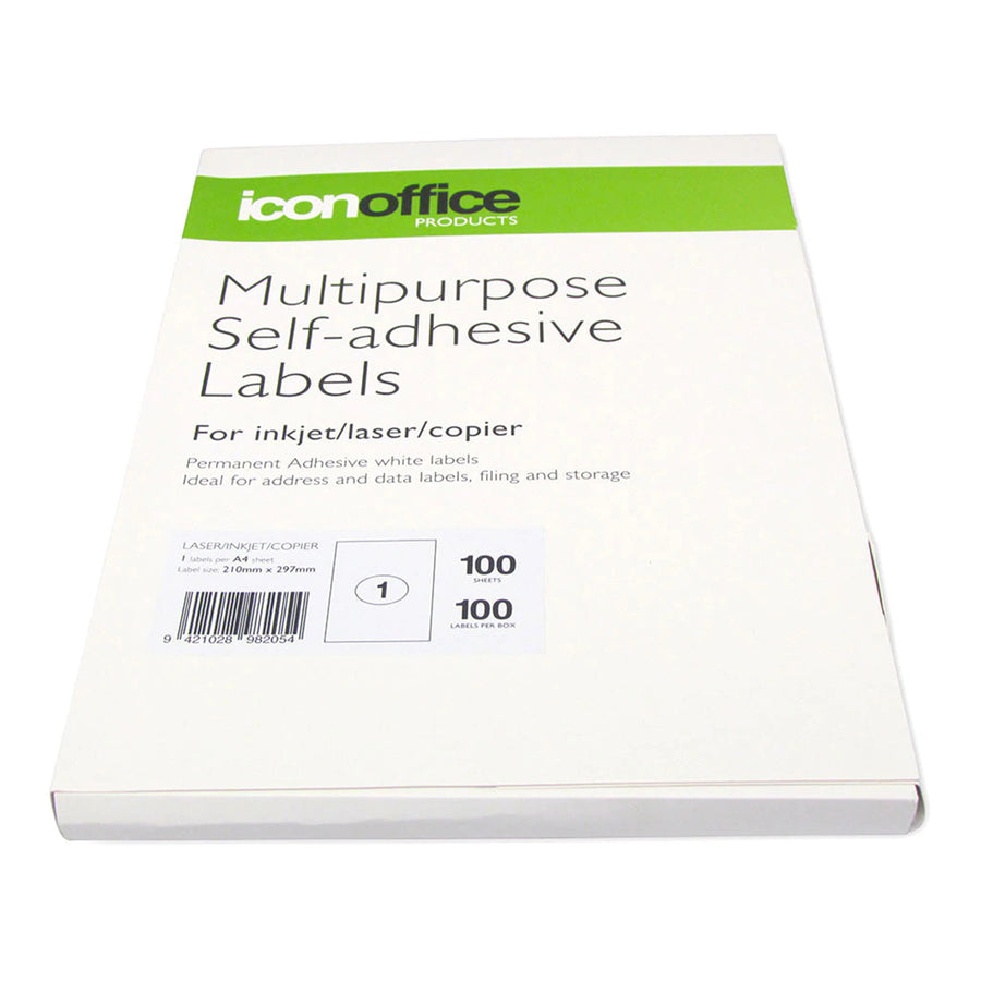 ILA41 - Okin Multipurpose Labels 1 Per Sheet 210x297mm, Pack of 100