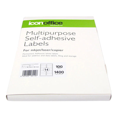 ILA414 - Okin Multipurpose Labels 14 Per Sheet 99.1x38.1mm, Pack of 100