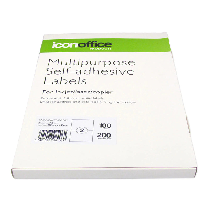ILA42 - Okin Mehrzwecketiketten 2 Etiketten pro Blatt 210x148mm, Packung mit 100