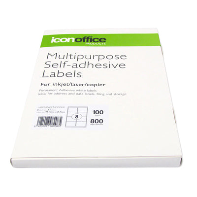 ILA48 - Okin Multipurpose Labels 8 Per Sheet 99.1x67.7mm, Pack of 100