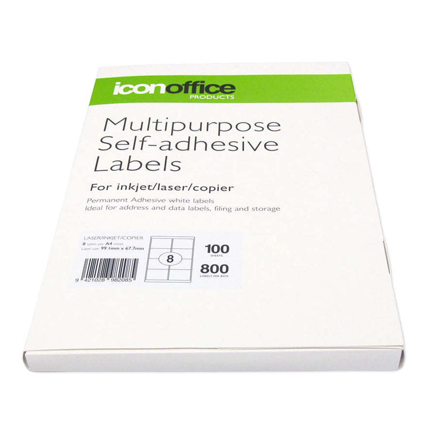 ILA48 - Okin Multipurpose Labels 8 Per Sheet 99.1x67.7mm, Pack of 100