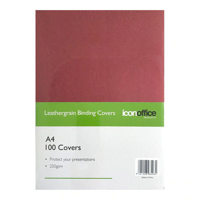 Okin BCOVRED - Icon Binding Covers A4 Red 250gsm, Pack of 100