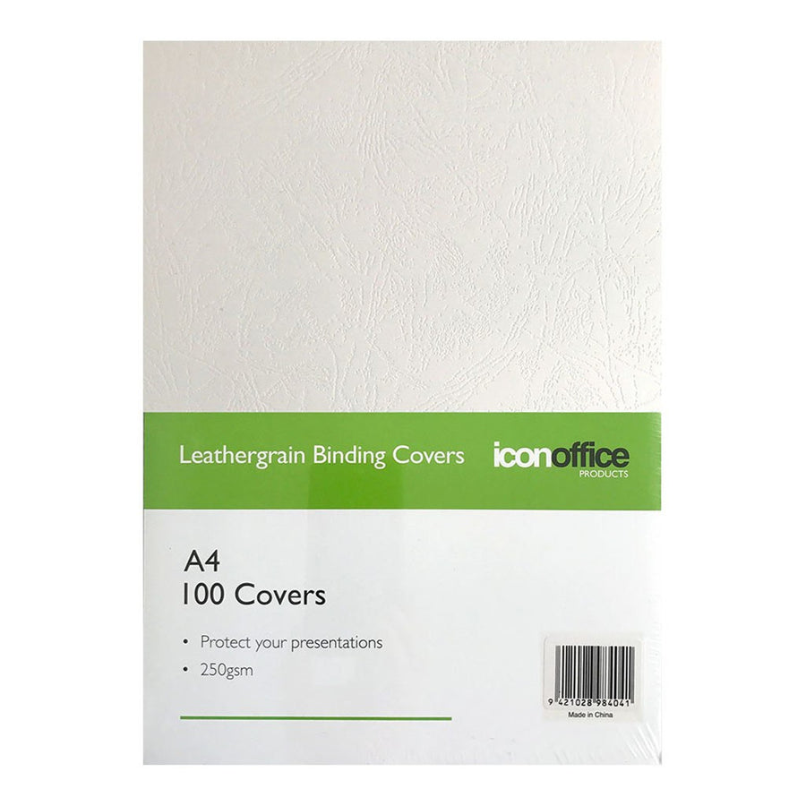 Okin BCOVWHITE - Icon Buchdeckel A4 Weiß 250g/m², Packung mit 100