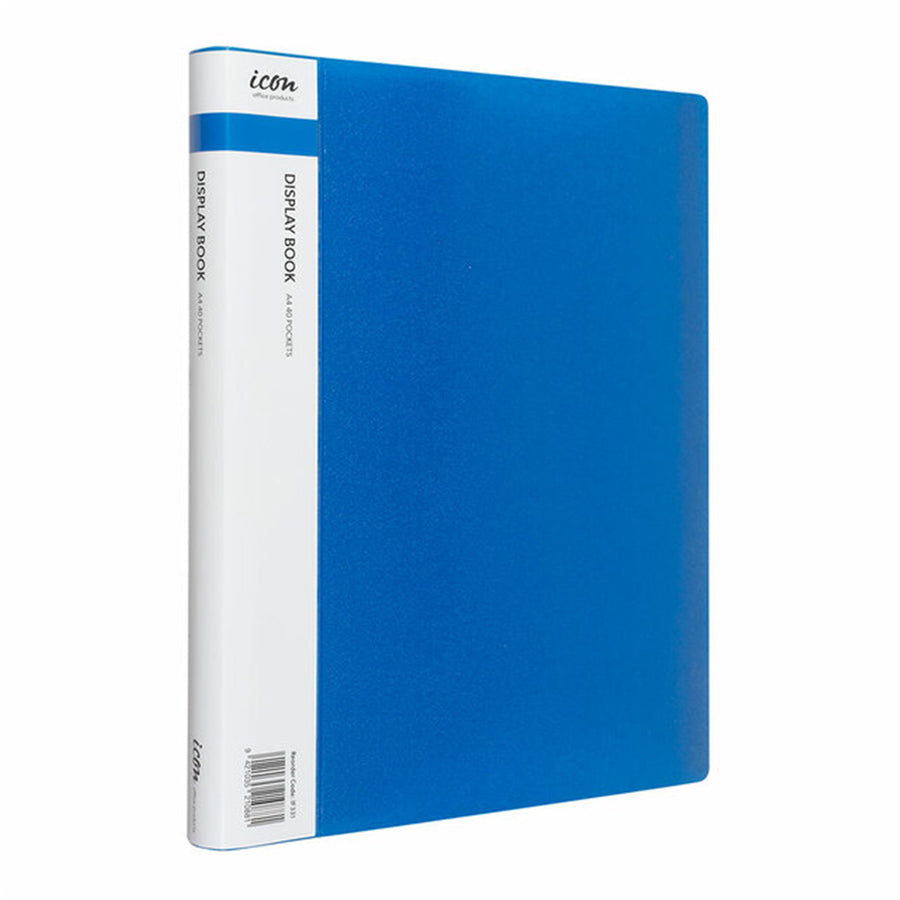 IF331 - Okin Display Book A4 with Insert Spine 40 Pocket Blue