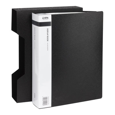 IF365 - Okin Display Book A4 with Insert Spine 100 Pocket with Case Black