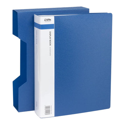 IF366 - Okin Display Book A4 with Insert Spine 100 Pocket with Case Blue