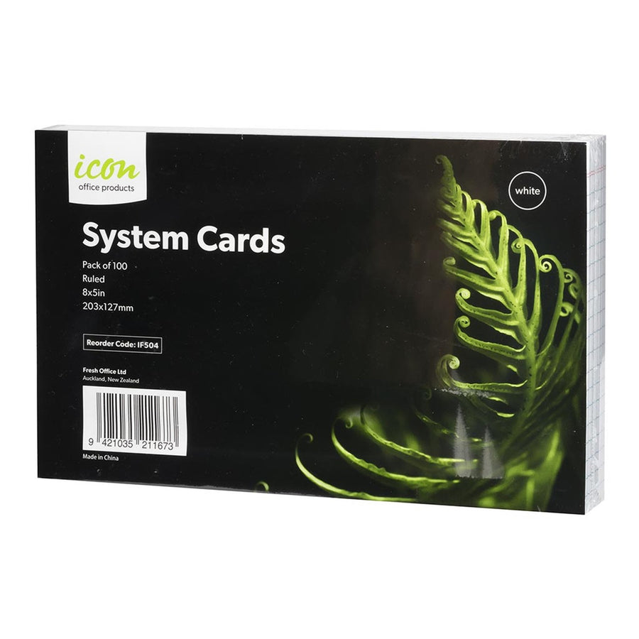 Okin IF504 - Icon System Cards liniert 8x5 weiß, 100er Pack
