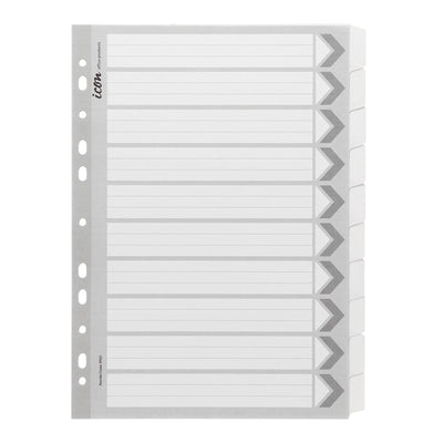 Okin IF621 - Icon Cardboard Dividers with Reinforced Tabs 10 Tab White