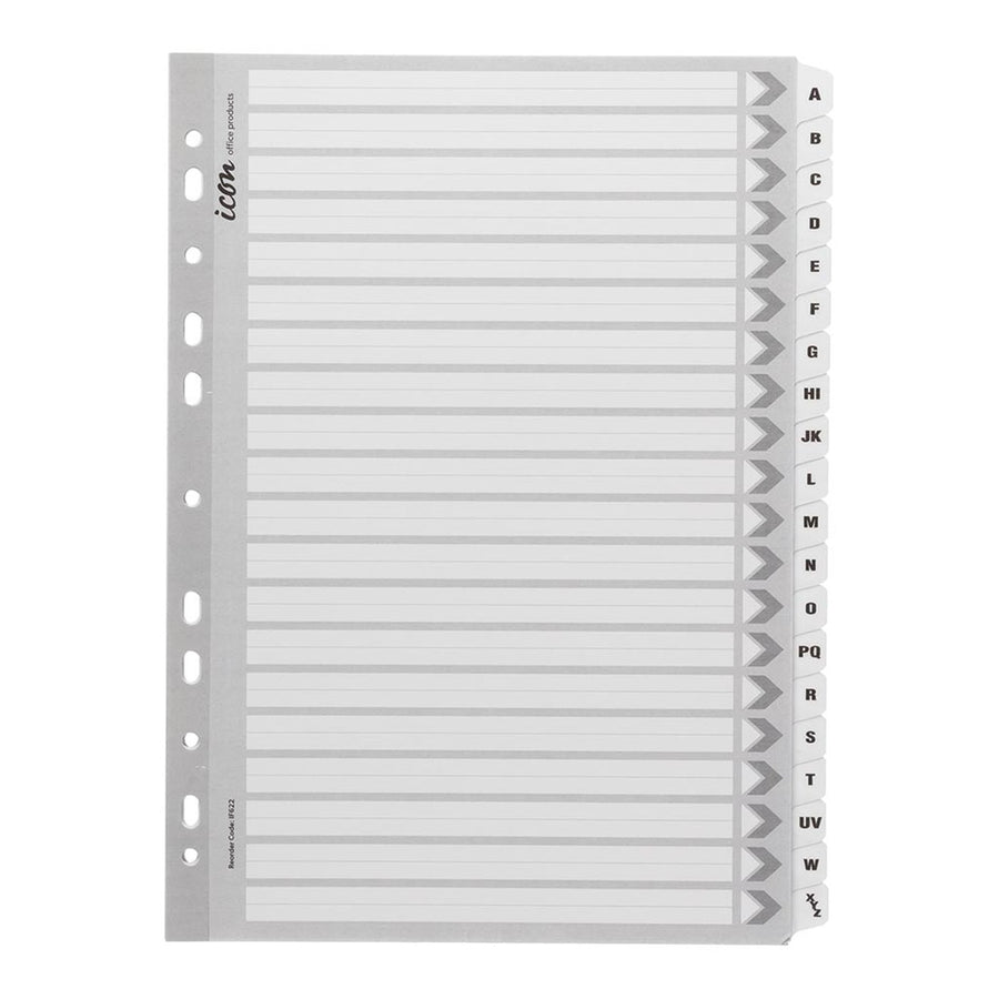 Okin IF622 - Icon Cardboard Indices with Reinforced Tabs A-Z White