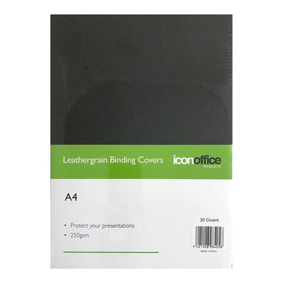 Okin BCOVBLACK20 - Icon Binding Covers A4 Black 250gsm, Pack of 20