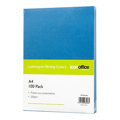 Okin BCOVBLUE20 - Icon Binding Covers A4 Blue 250gsm, Pack of 20