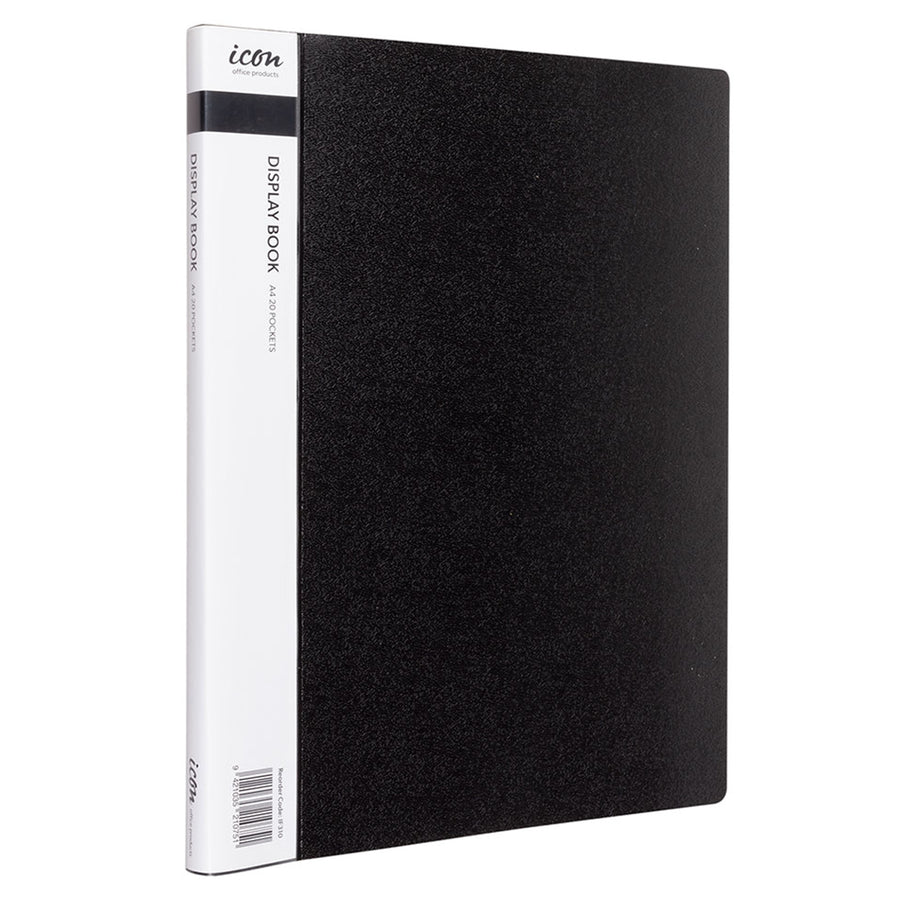 IF310 - Okin Display Book A4 with Insert Spine 20 Pocket Black