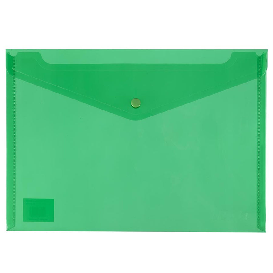 Okin IF462 - Icon PP Document Wallet A4 Button Closure Green