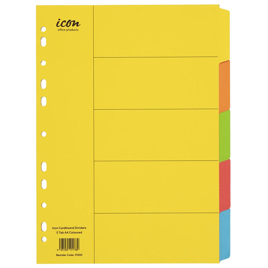 Okin IF600 - Icon Cardboard Dividers 5 Tab Coloured