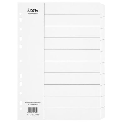 Okin IF605 - Icon Cardboard Dividers 10 Tab White