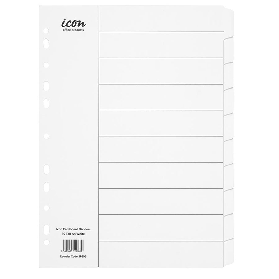Okin IF605 - Icon Cardboard Dividers 10 Tab White