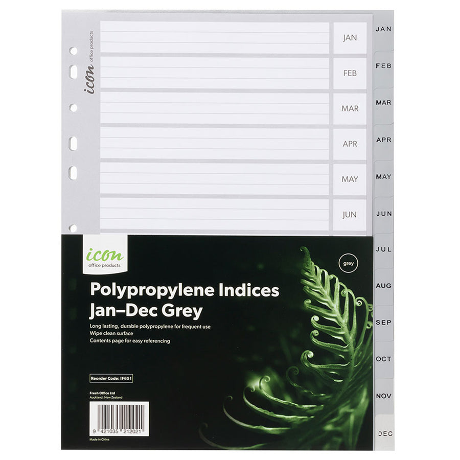 Okin IF651 PP Indices Jan-Dec Grey