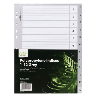 Okin IF654 - Icon PP Indices 1-12 Grey