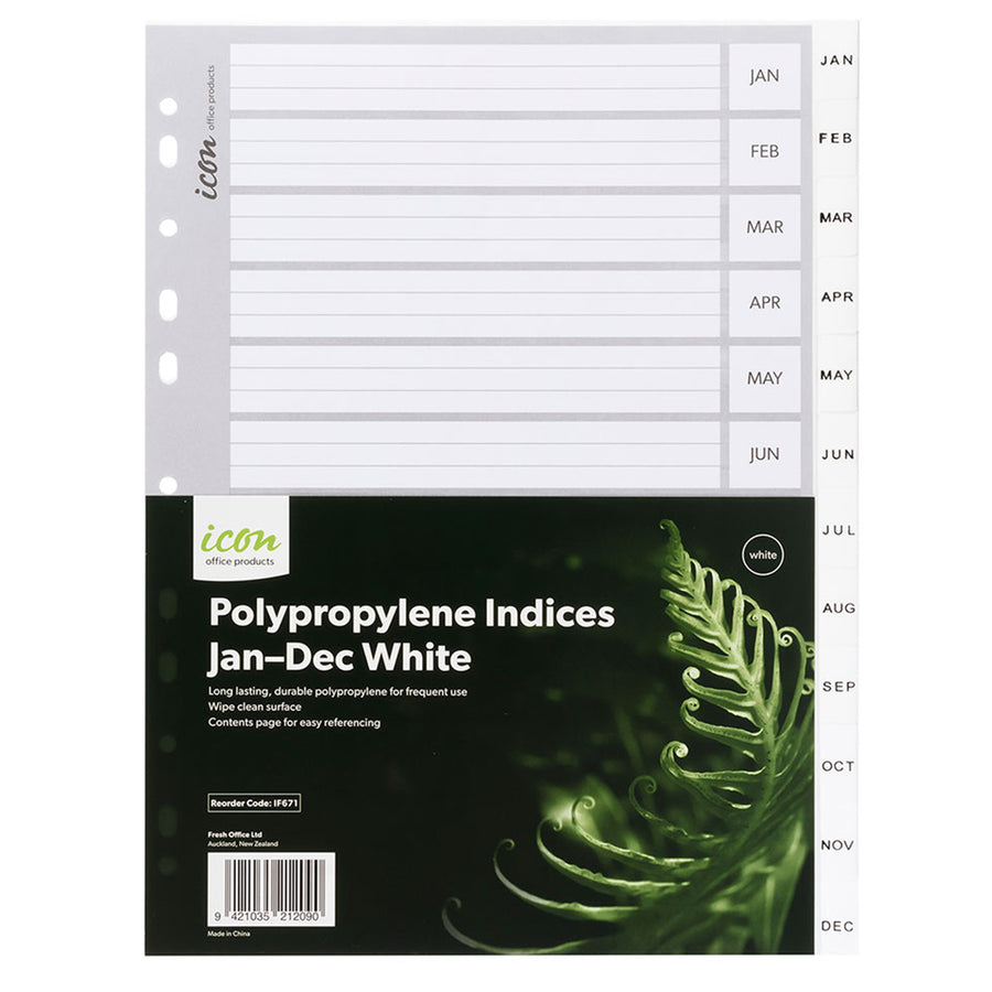 Okin IF671 - Icon PP Indices Jan-Dec White