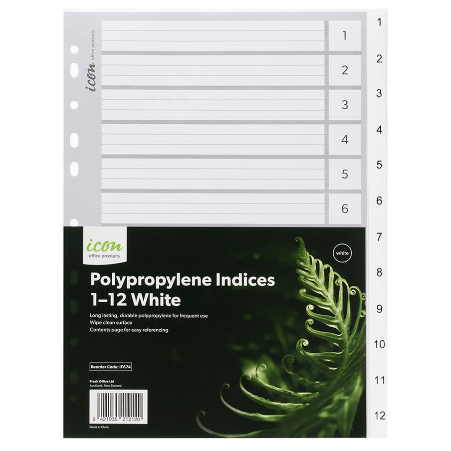Okin IF674 - Icon PP Indices 1-12 White