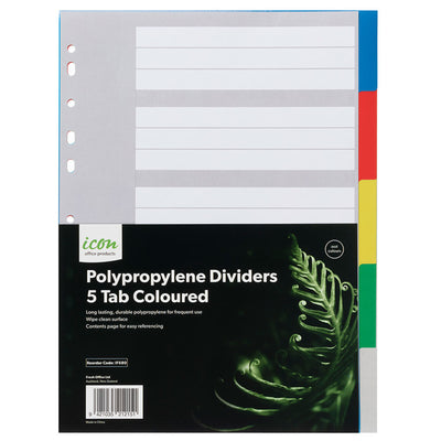 Okin IF680 - Icon PP Dividers 5 Tab Coloured
