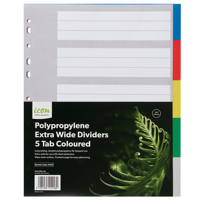 Okin IF683 - Icon PP Dividers Extra Wide 5 Tab Coloured