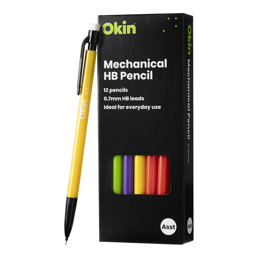 Okin Mechanical Pencil HB 0.7mm Assorted