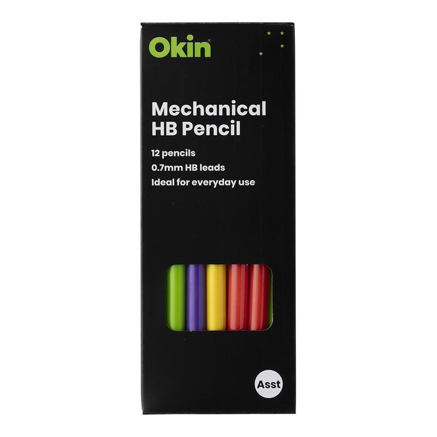 Okin Mechanical Pencil HB 0.7mm Assorted