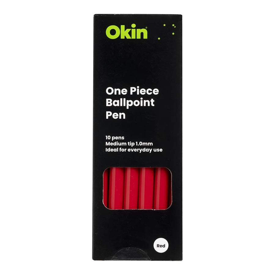IBP1PRED - Okin One Piece Ballpoint Pen Red