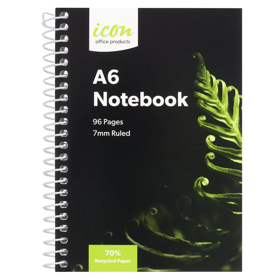 Okin ISNBR001 - Icon Spiral Notebook A6 Soft cover 96 pg 70% Rec