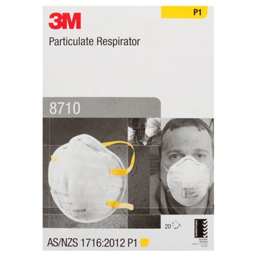 3M Respirator Classic 8710 Cupped Standard White P1, Pack of 20