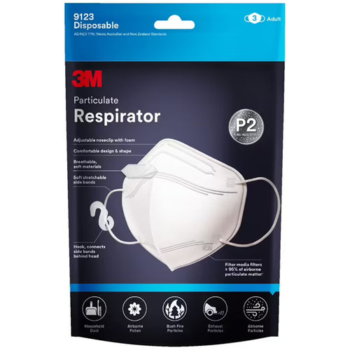 3M Particulate Respirator 9123 P2, Pack of 3