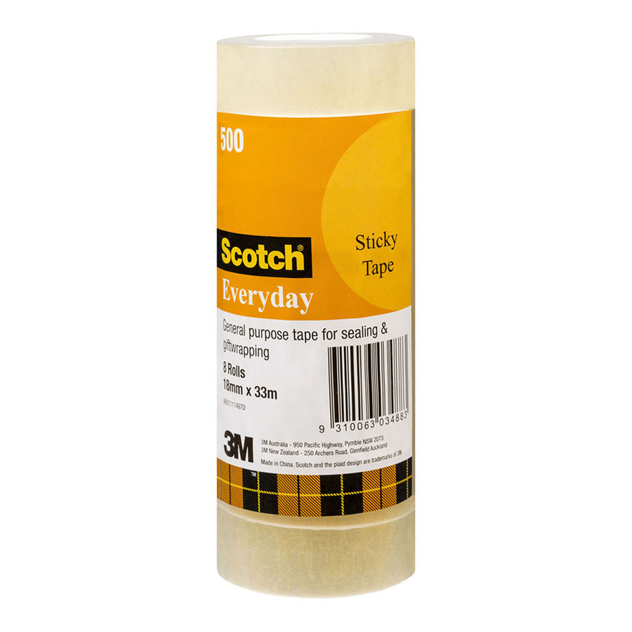 7012876298 - Scotch Sticky Tape 502 18mmx33m, Pack of 8