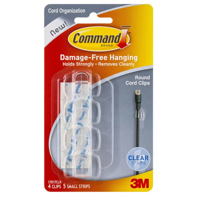 7100348574 - Command Cord Clips 17017CLR Clear, Pack of 4