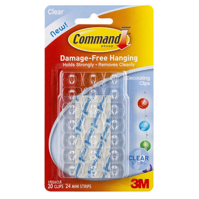 7100181213 - Command Deko-Clips 17026CLR Transparent, 20 Stück