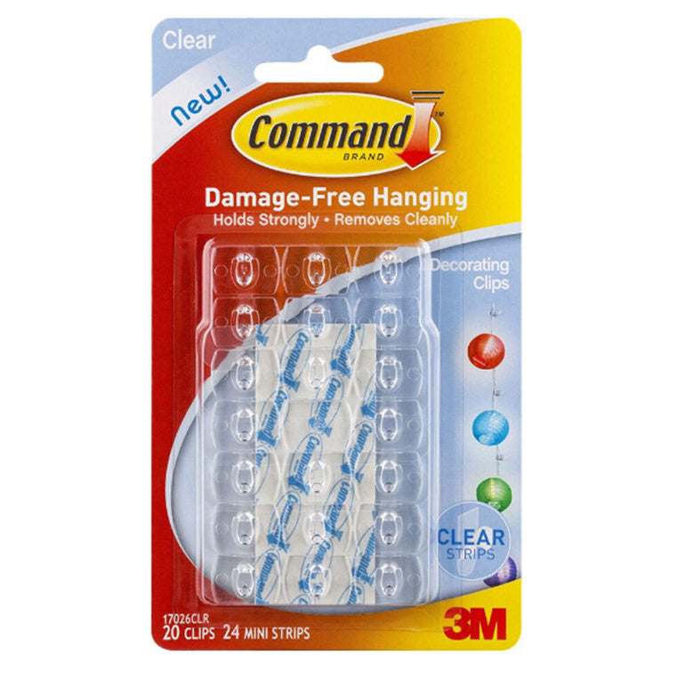 7100181213 - Command Decorating Clips 17026CLR Clear, Pack of 20