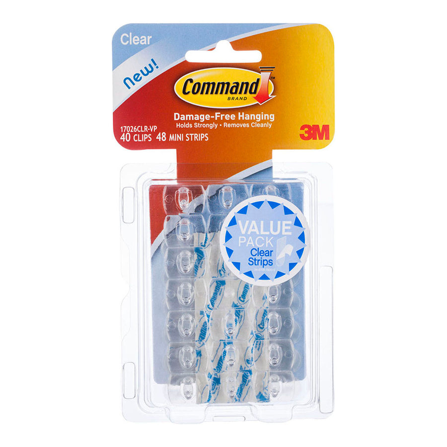 7011387519 - Command Decorating Clips 17026CLR-VP Clear, Value Pack of 40