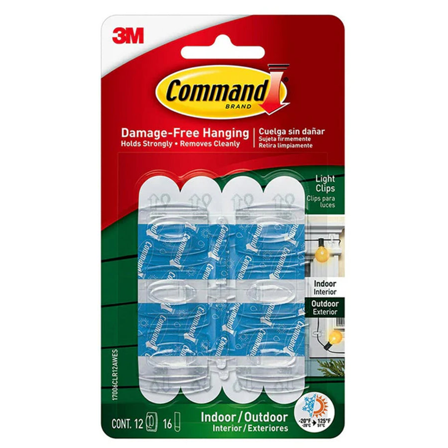 7100248857 - Command Outdoor Light Clips 17006CLR12AWES Clear, Pack of 12