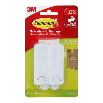7011387392 - Command Picture Hanger 17041 Large White Wire-Backed, Pack of 2