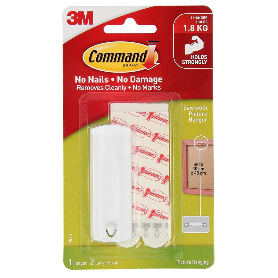 7100337242 - Command Picture Hanger 17040 Large White Sawtooth Pk/1