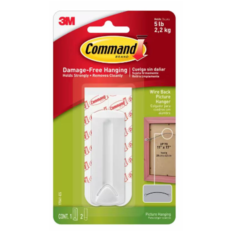 7100343360 - Command Picture Hanger 17041 Large White Wire-Backed Pk/1