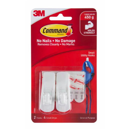 Command Hook 17002 Small White, Pack of 2