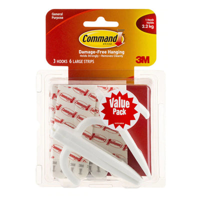 3M Command   Hook 17003-3 - Large - White