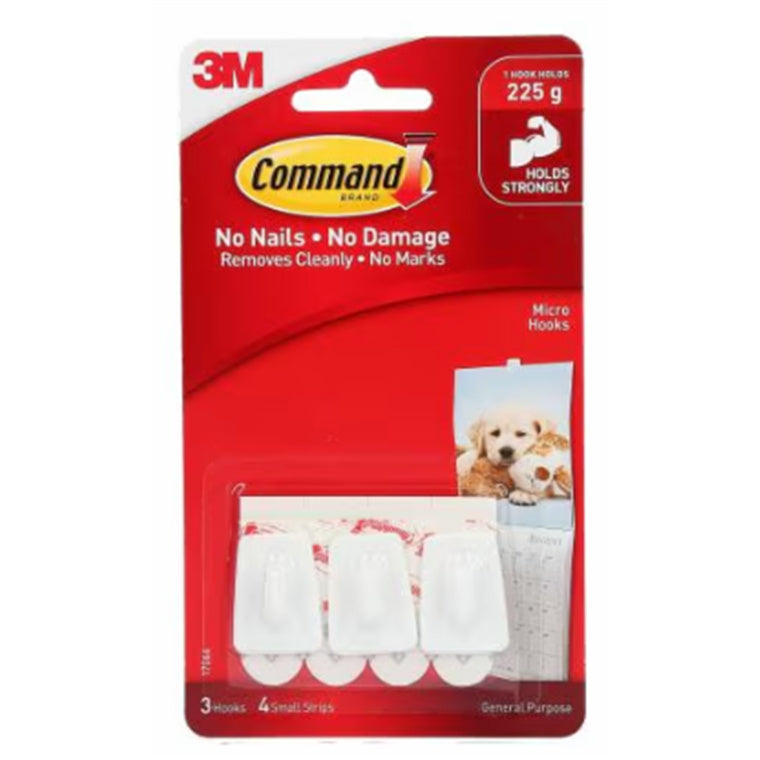 7100336810 - Command Hook 17066 Micro White, Pack of 3