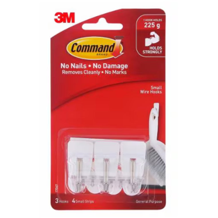 7000037936 - Command Hook 17067 Small White Wire, Pack of 3