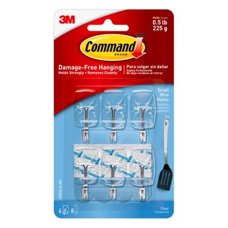 Command Hook 17067CLR-VP Small Clear Wire, Value Pack of 9