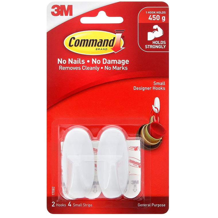 7100286540 - Command Hook 17082 Small White Designer, Pack of 2