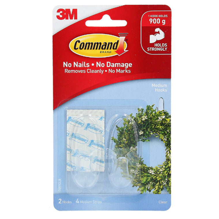 7100348575 - Command Hook 17091CLR Medium Clear, Pack of 2