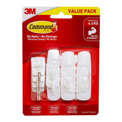 3M Command   Hook 17012-8 - Assorted White