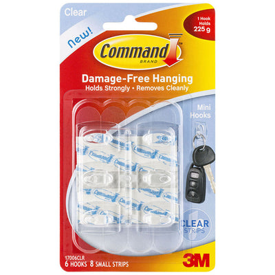 7000038182 - Command Haken 17006CLR Mini Transparent, 6er-Pack